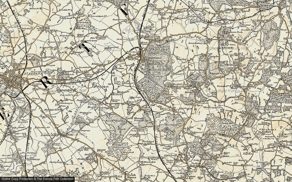 Old Map of Historic Map covering Millward's Park in 1898