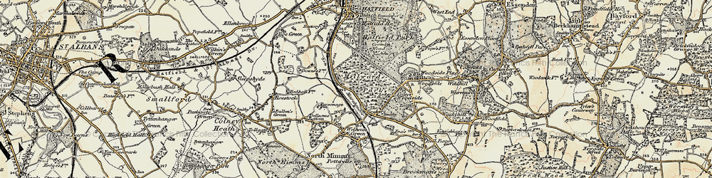 Old map of Marshmoor in 1898