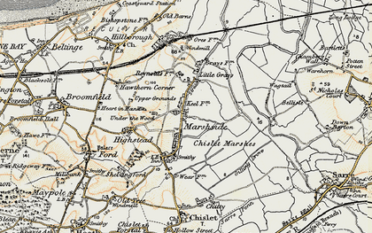 Old map of Marshside in 1898-1899