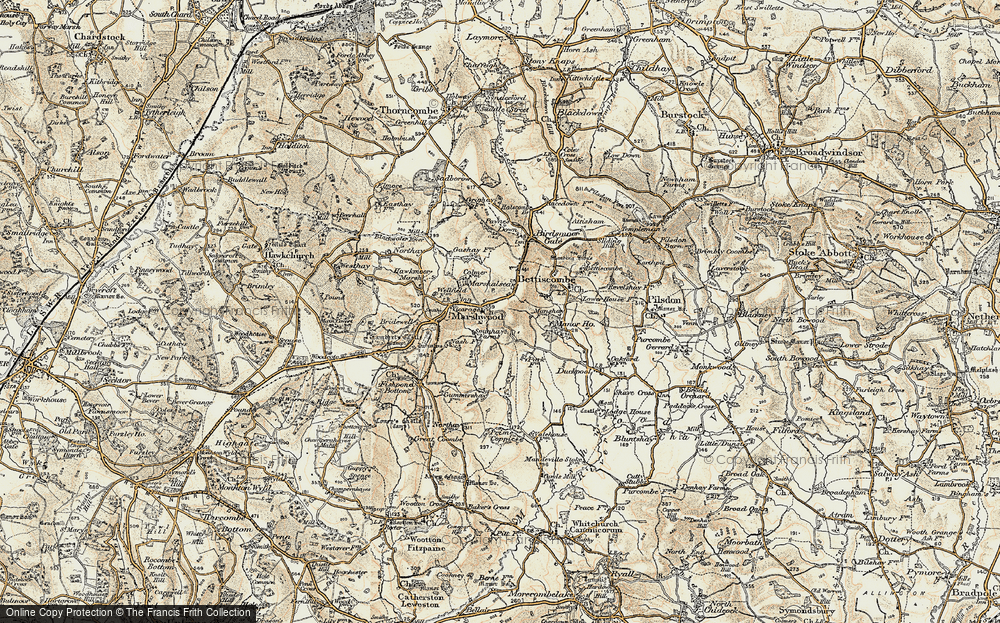 Old Map of Marshwood, 1898-1899 in 1898-1899