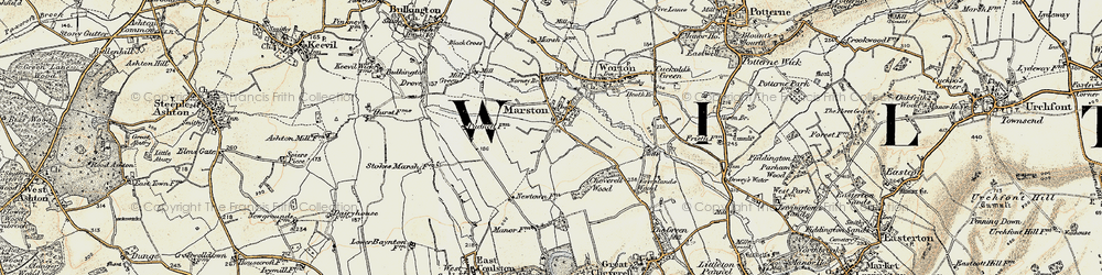 Old map of Worton Common in 1898-1899