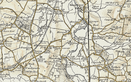 Old map of Marston in 1901-1902