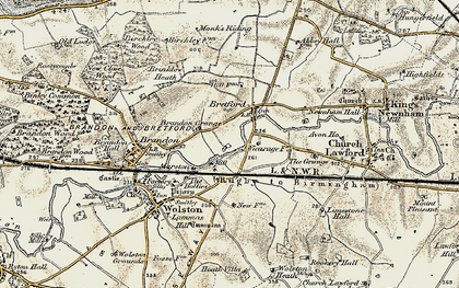 Old map of Marston in 1901-1902