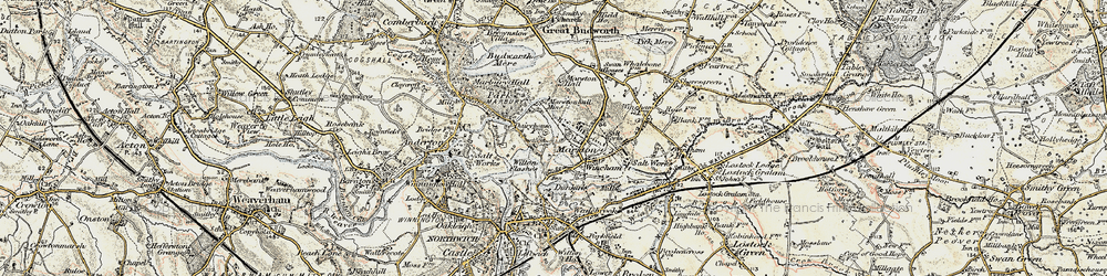 Old map of Marston in 1902-1903