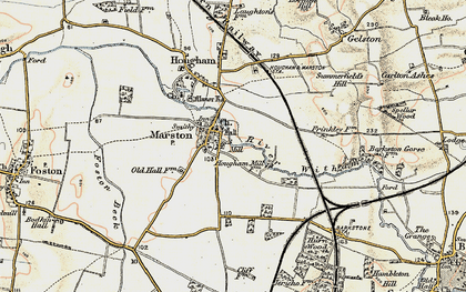 Old map of Marston in 1902-1903