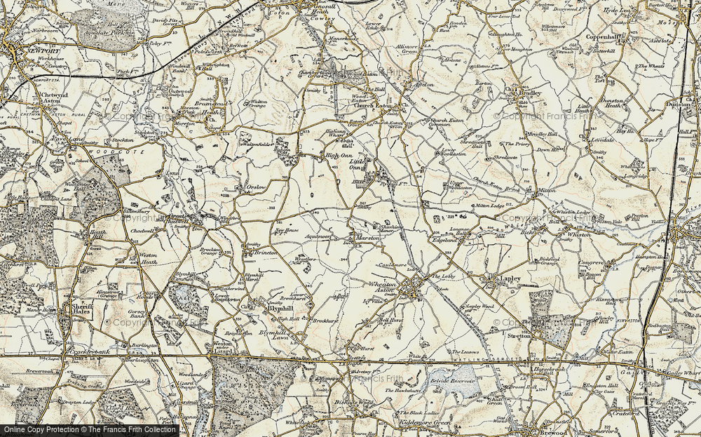 Old Map of Historic Map covering Aquamoor in 1902