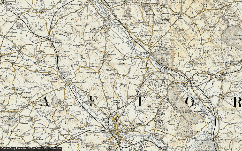 Old Map of Historic Map covering Yarlet in 1902