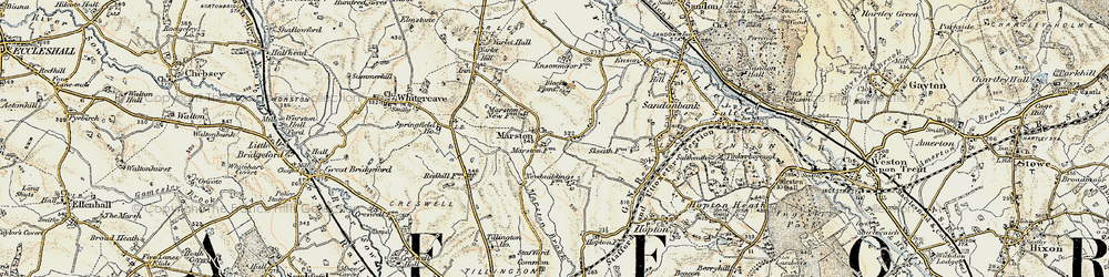 Old map of Yarlet in 1902