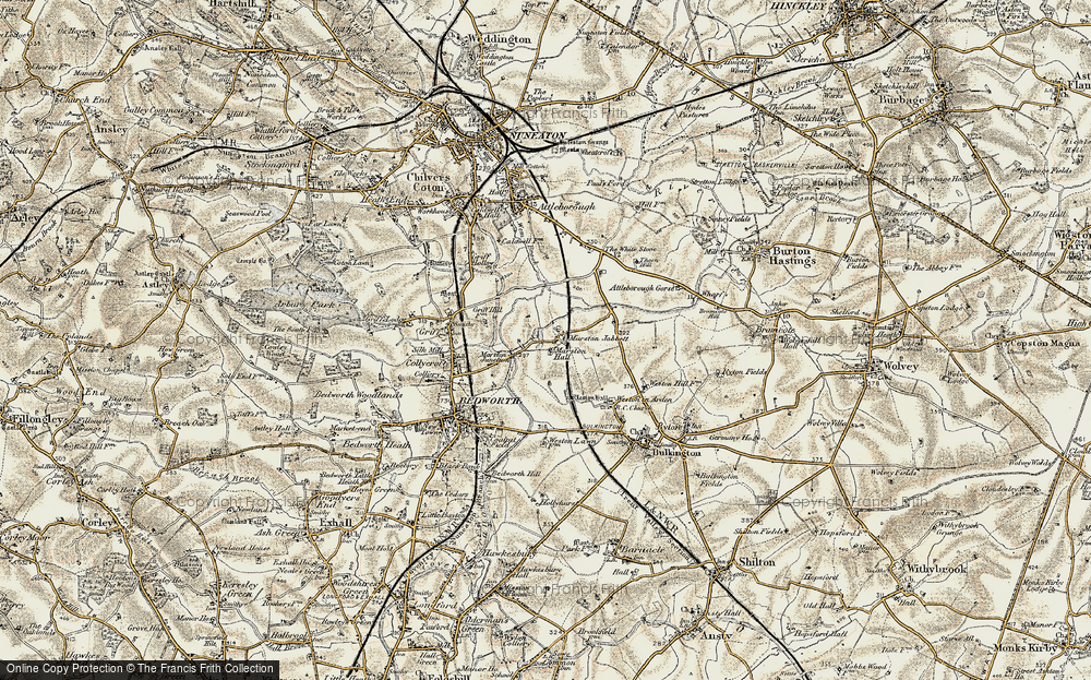 Old Map of Marston Jabbett, 1901-1902 in 1901-1902