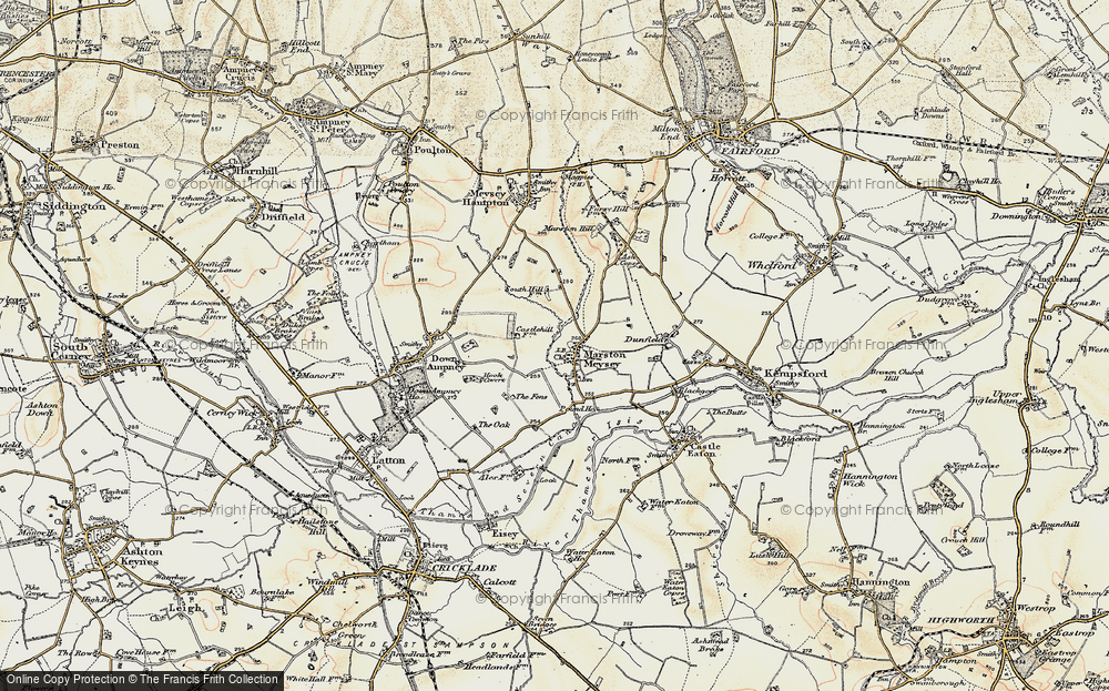 Old Map of Marston Meysey, 1898-1899 in 1898-1899