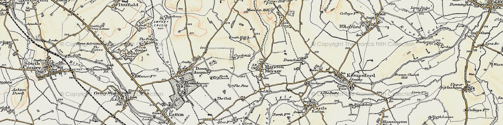 Old map of Marston Meysey in 1898-1899