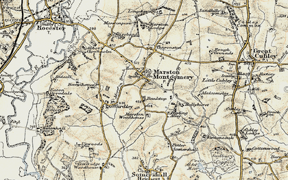 Old map of Marston Montgomery in 1902