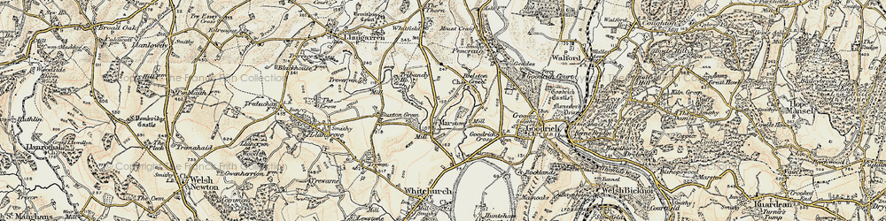 Old map of Marstow in 1899-1900