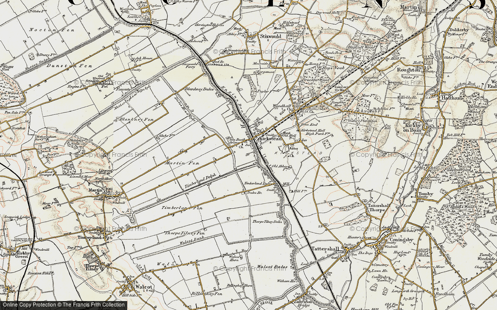 Old Map of Historic Map covering Blankney Dales in 1902-1903