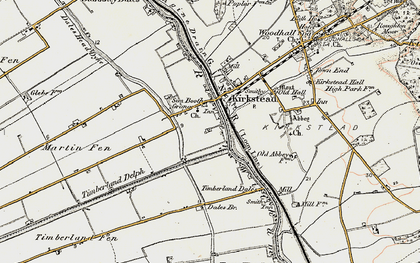 Old map of Timberland Fen in 1902-1903
