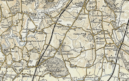 Old map of Martin Hussingtree in 1899-1902