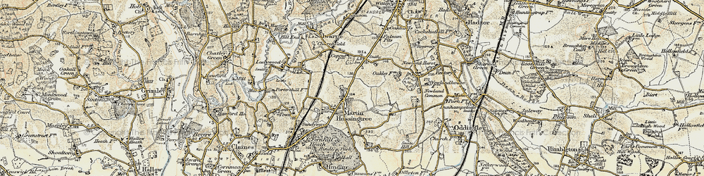 Old map of Martin Hussingtree in 1899-1902