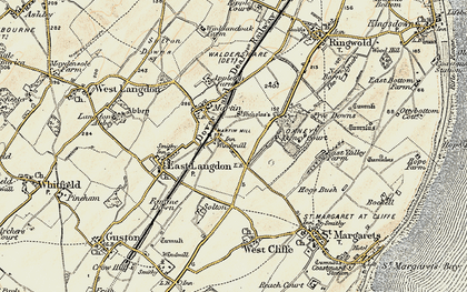 Old map of Martin Mill in 1898-1899