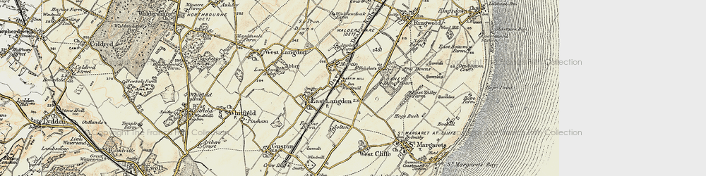 Old map of Martin Mill in 1898-1899