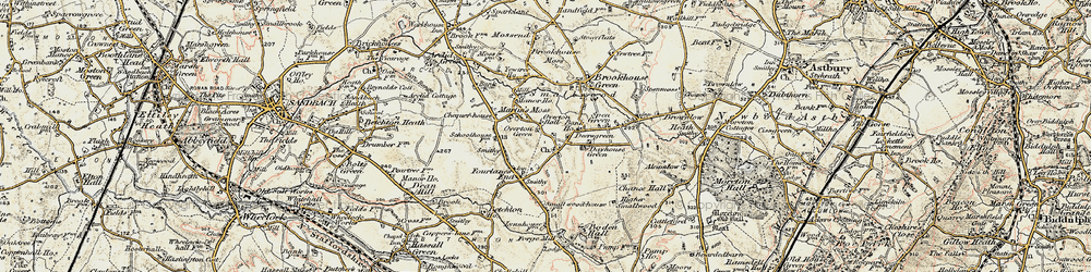 Old map of Martin's Moss in 1902-1903