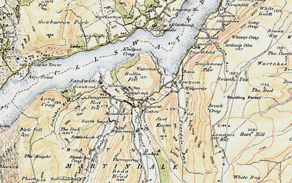 Old map of Thrang Crag in 1901-1904