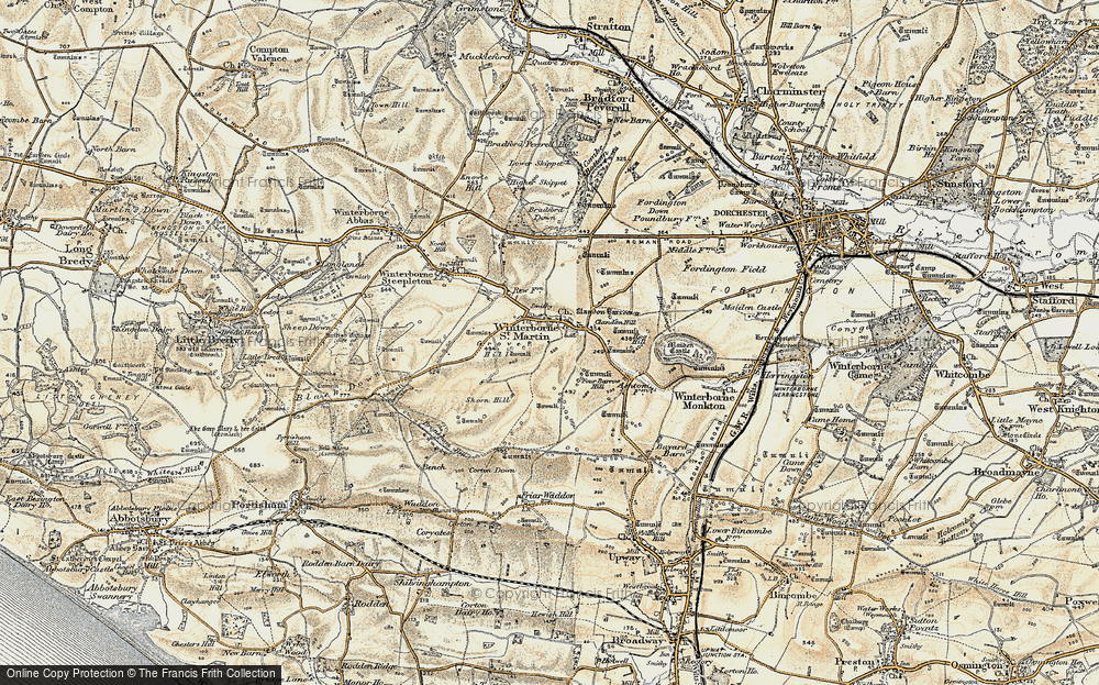 Old Map of Martinstown, 1899 in 1899