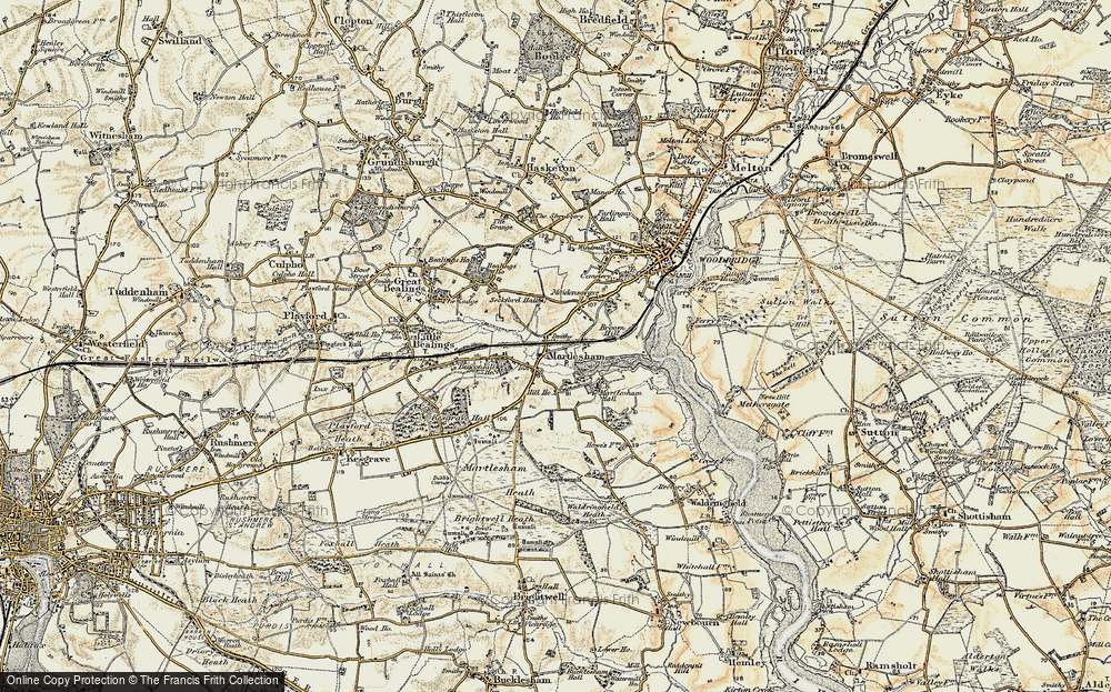 Old Map of Martlesham, 1898-1901 in 1898-1901