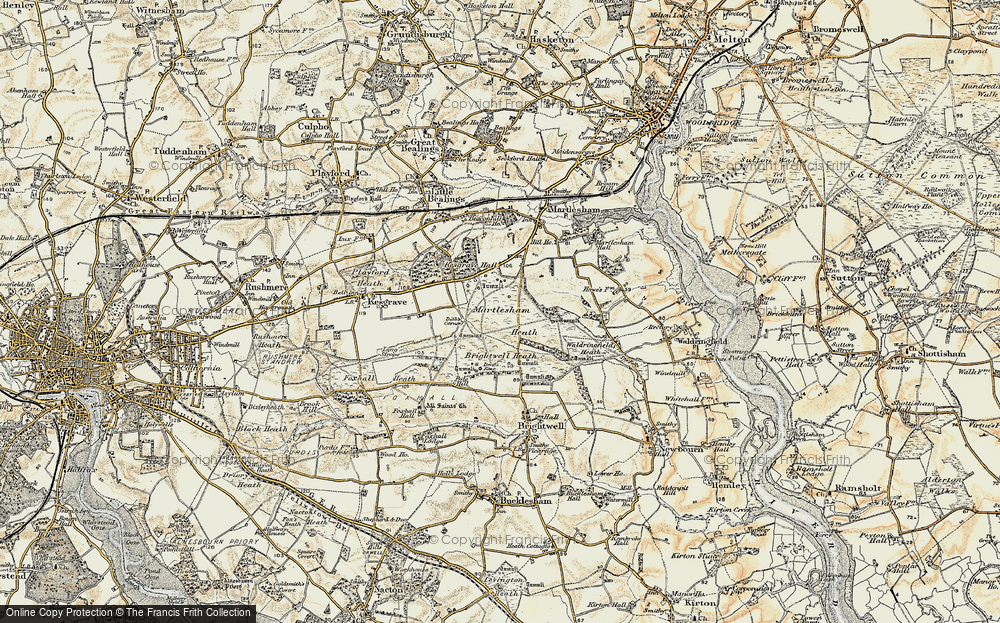 Old Map of Martlesham Heath, 1898-1901 in 1898-1901
