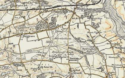 Old map of Martlesham Heath in 1898-1901
