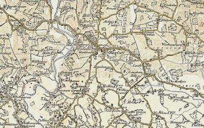 Old map of Martley in 1899-1902