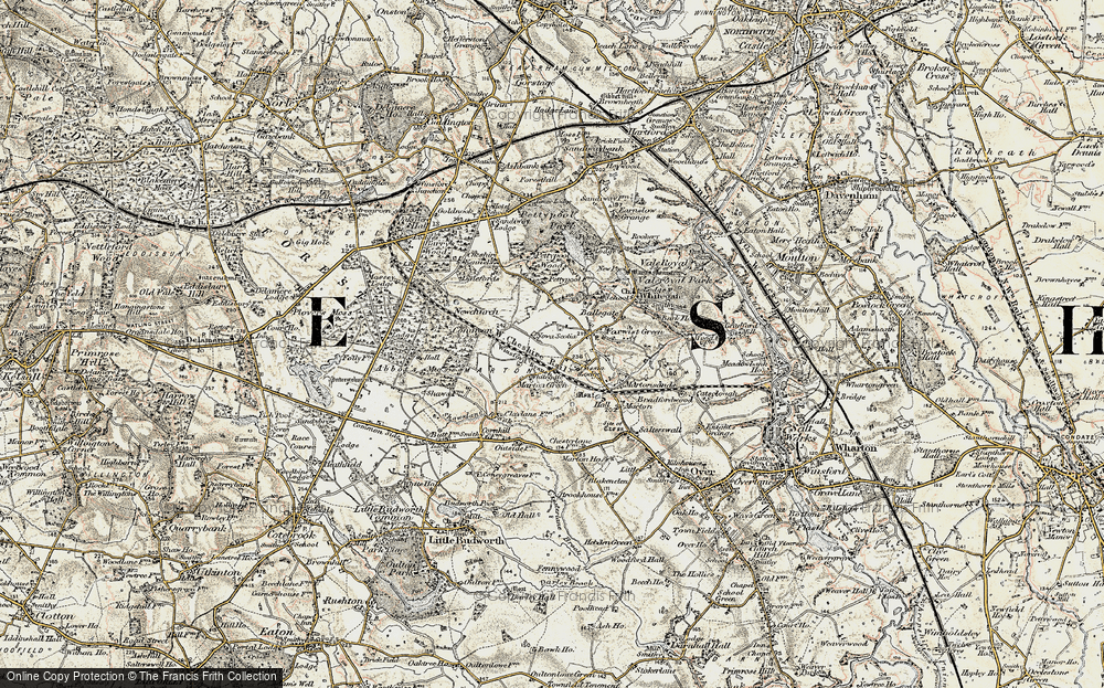 Old Map of Historic Map covering Whitegate Way in 1902-1903