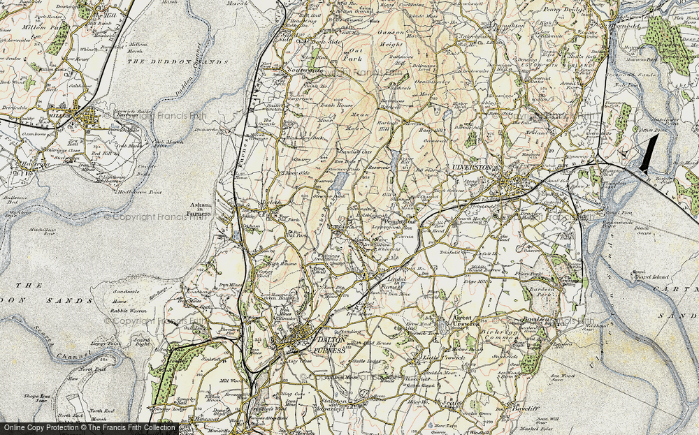 Old Map of Historic Map covering Ewe Dale in 1903-1904