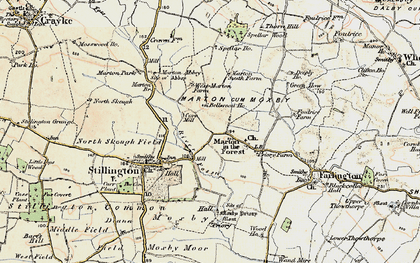 Old map of Marton-in-the-Forest in 1903-1904