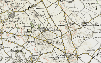 Old map of Marton-le-Moor in 1903-1904