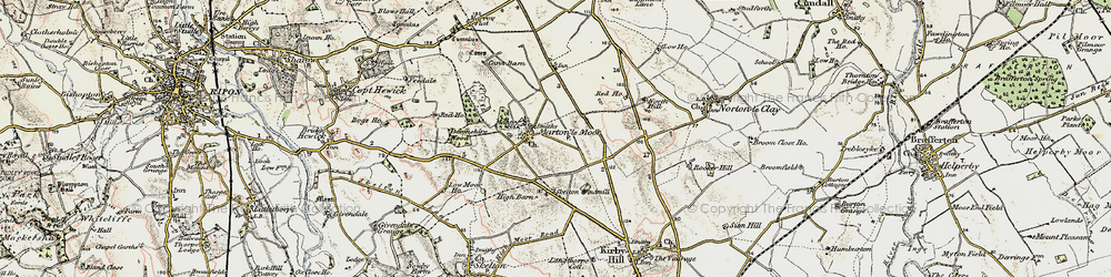 Old map of Marton-le-Moor in 1903-1904