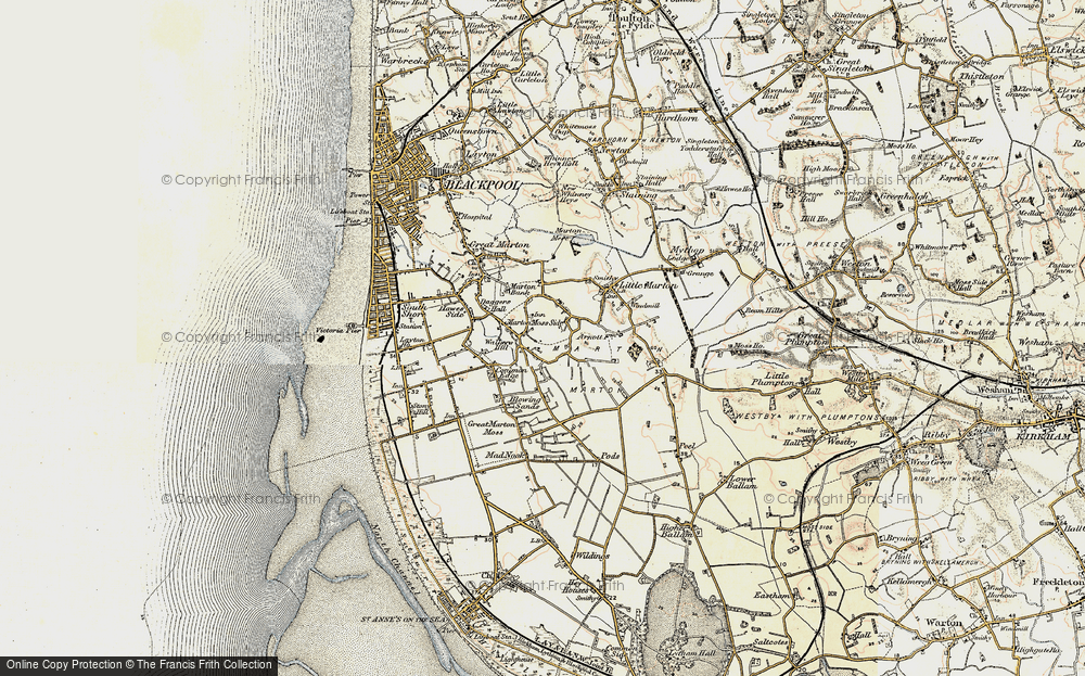 Old Map of Marton Moss Side, 1903 in 1903