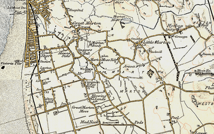 Old map of Marton Moss Side in 1903