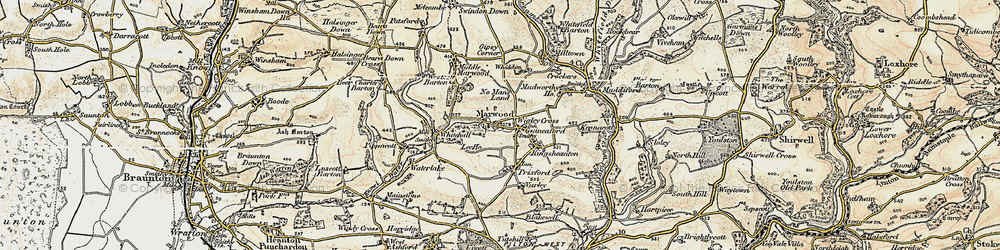 Old map of Marwood in 1900