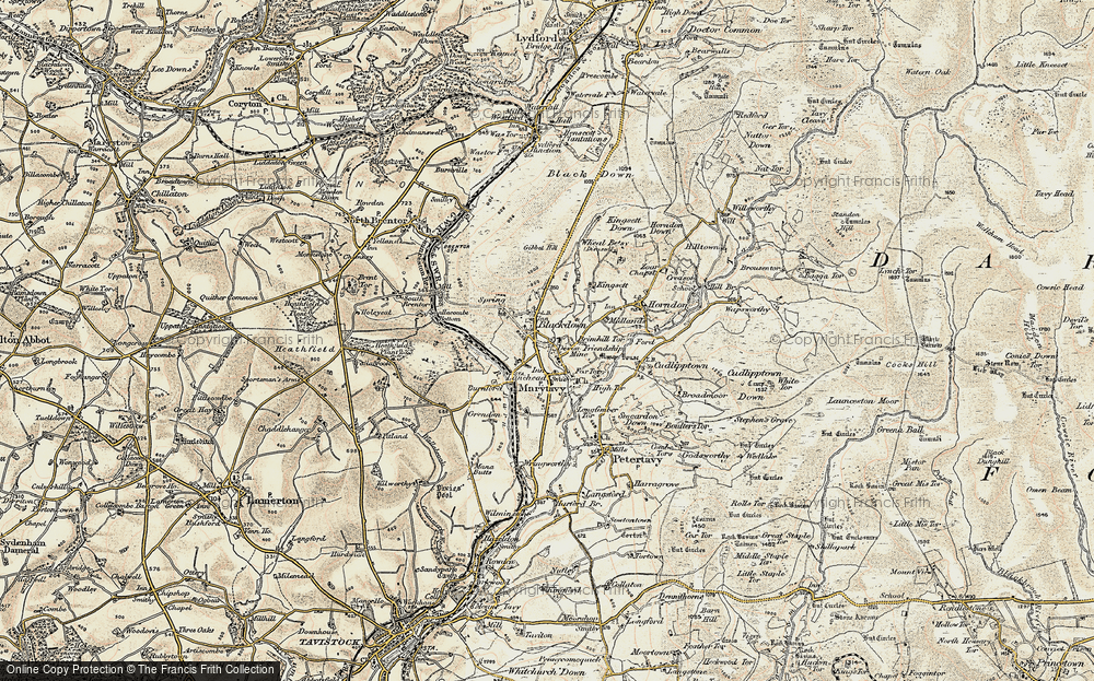 Old Map of Historic Map covering Blackdown in 1899-1900