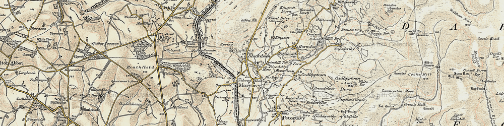 Old map of Mary Tavy in 1899-1900