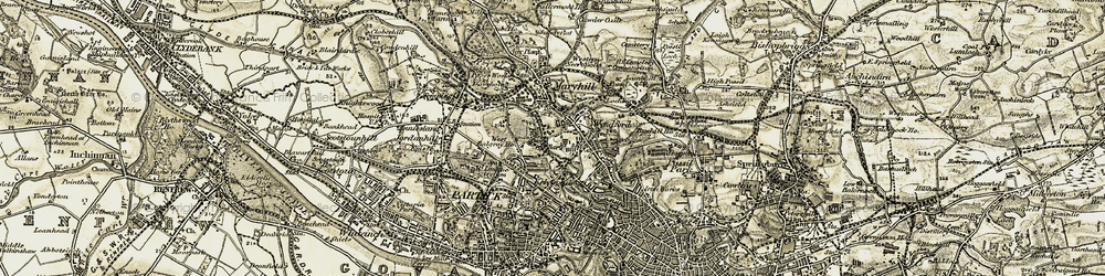 Old map of Maryhill in 1904-1905
