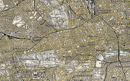 Old map of Marylebone in 1897-1909