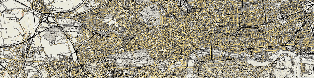 Old map of Marylebone in 1897-1909