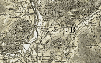 Old map of Belleheiglash in 1908-1911