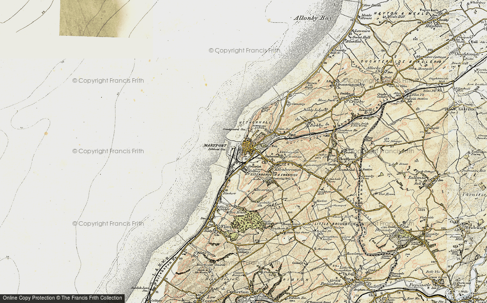 Old Map of Historic Map covering Alavna Roman Fort in 1901-1905