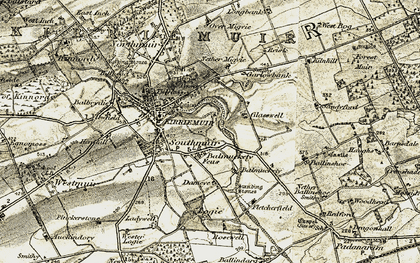 Old map of Balmuckety in 1907-1908