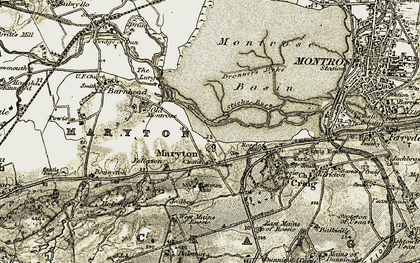 Old map of Maryton in 1907-1908