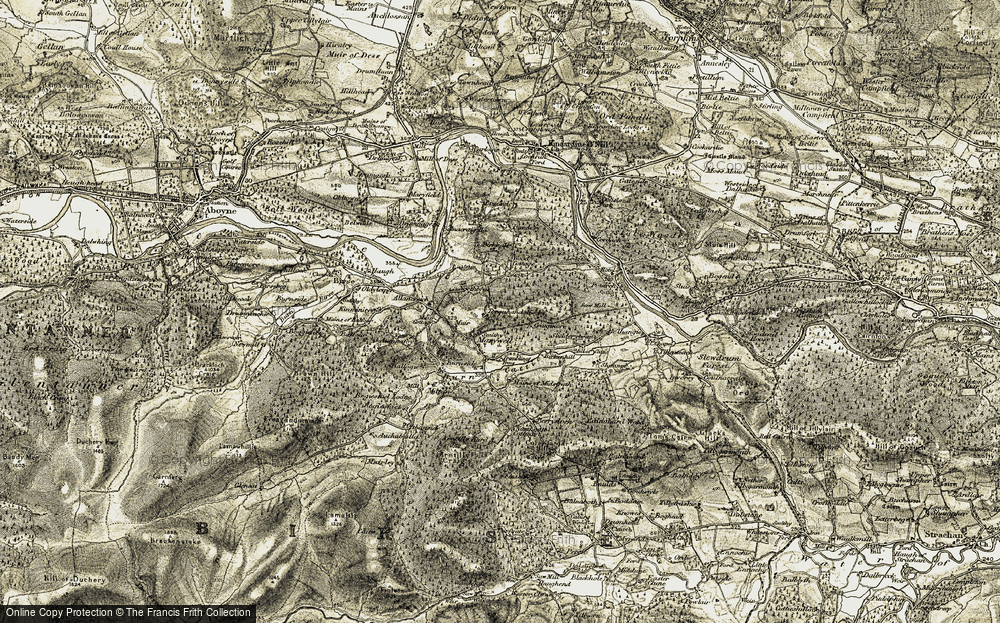 Old Map of Historic Map covering Wood Croft in 1908-1909