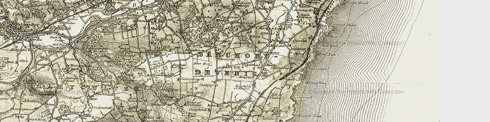 Old map of Marywell in 1908-1909