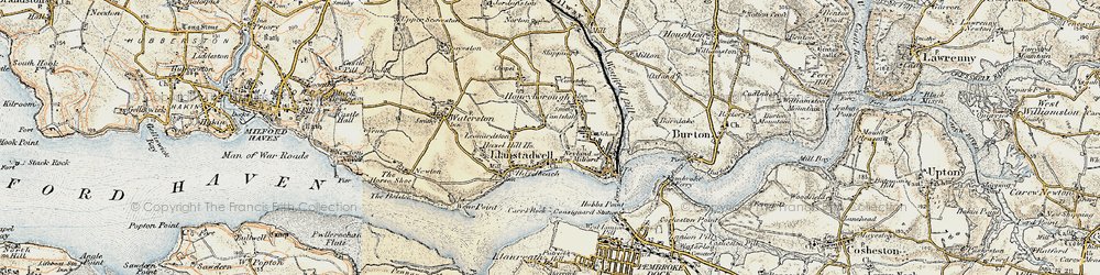 Old map of Mascle Bridge in 1901-1912